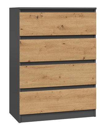 Attēls no Topeshop M4 ANTRACYT/ARTISAN chest of drawers