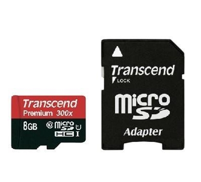 Picture of MEMORY MICRO SDHC 8GB W/ADAPT/UHS-I C10 TS8GUSDU1 TRANSCEND