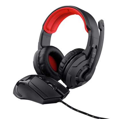 Picture of Trust 24761 headphones/headset Wired Head-band Gaming Black, Red