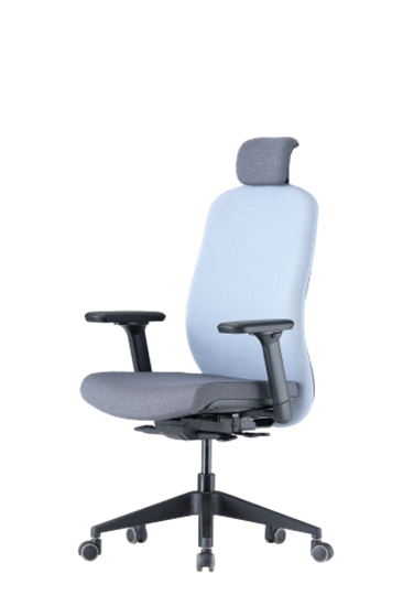 Изображение Up Up Athene ergonomic office chair Black, Grey + Blue fabric