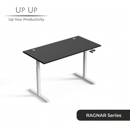 Attēls no Adjustable Height Table Up Up Ragnar White, Table top L Black