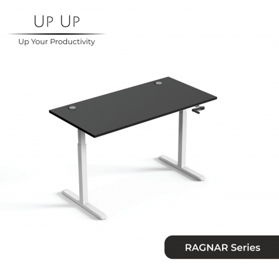 Picture of Adjustable Height Table Up Up Ragnar White, Table top L Black
