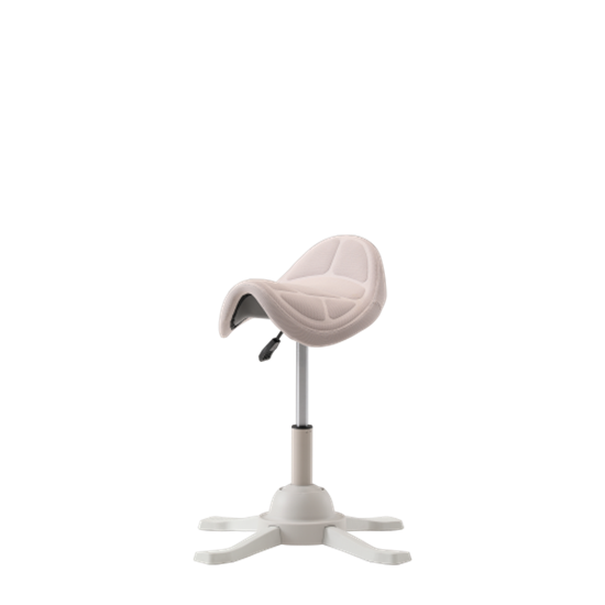 Picture of Up Up Toronto ergonomic balance stool White, Ivory fabric, longer gas lift