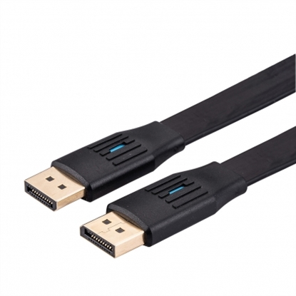 Attēls no VALUE Flat DisplayPort Cable, v1.4, DP-DP, M/M, black, 3 m