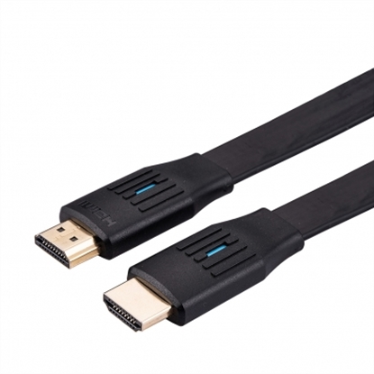 Attēls no VALUE HDMI 8K (7680 x 4320) Ultra HD Cable + Ethernet, Flat, M/M, black, 1 m