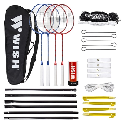 Изображение Wish Alumtec badminton racket set 4 rackets + 3 ailerons + net + lines