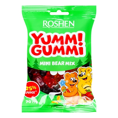 Attēls no Želejkonfektes Roshen Yummi Gummi Bear Mix 70g