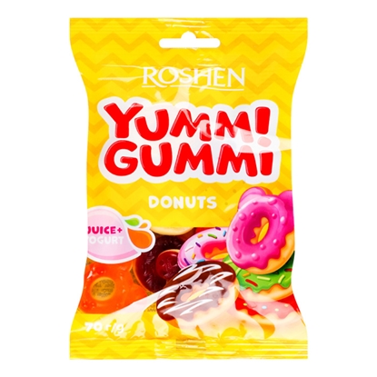 Attēls no Želejkonfektes Roshen Yummi Gummi Donuts 70g