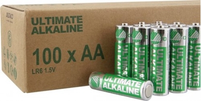 Attēls no AA LR6 baterijas 1.5V Deltaco Ultimate Alkaline iepakojumā 100 gb.