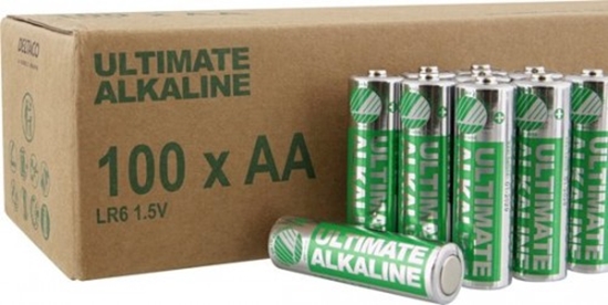 Изображение AA LR6 baterijas 1.5V Deltaco Ultimate Alkaline iepakojumā 100 gb.