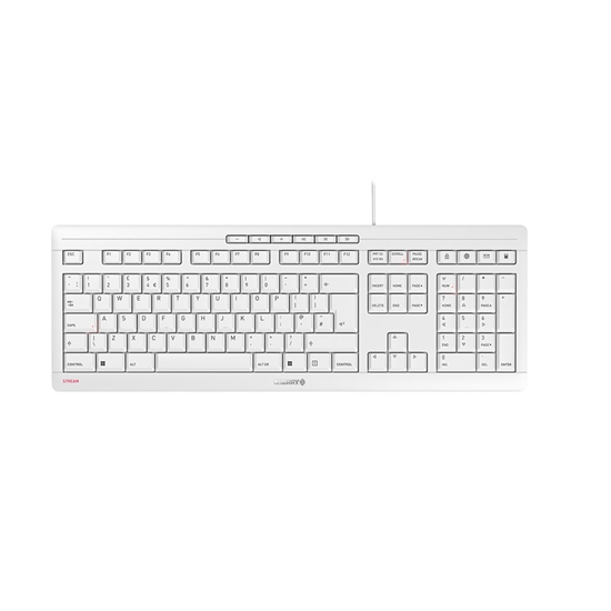 Picture of CHERRY STREAM KEYBOARD Corded Keyboard, Light Grey, USB (QWERTY - UK)