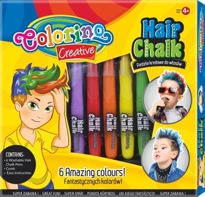 Attēls no Colorino Creative Hair Chalk for boys 6 colours