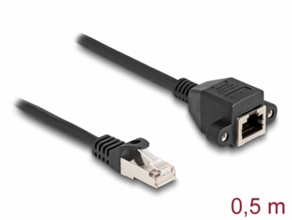 Изображение Delock RJ50 Extension Cable male to female S/FTP 0,5 m black