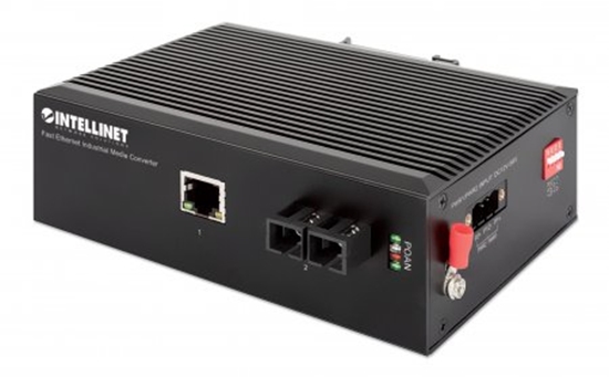 Изображение Intellinet Industrial Fast Ethernet Media Converter, 100Base-TX to 100Base-FX (SC) Single-mode, 20 km, IP40-rated Metal Housing, DIN-rail Mount