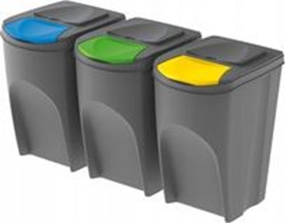 Picture of Kosz na mieci Prosperplast Sortibox do segregacji 3 x 35L szary (IKWB35S3-405U)