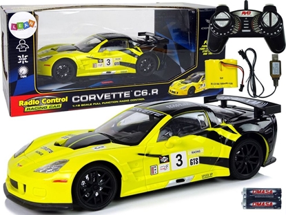 Picture of LeanToys Auto Sportowe Wyścigowe R/C 1:18 Corvette C6.R Żółty 2.4 G Światła