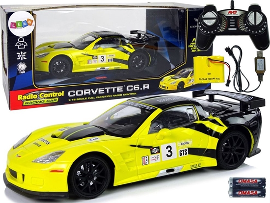 Picture of LeanToys Auto Sportowe Wycigowe R/C 1:18 Corvette C6.R óty 2.4 G wiata