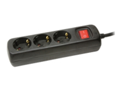 Изображение Listwa zasilajca LogiLink LPS 3 gniazda 1.4 m czarna (LPS206B)