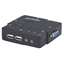 Attēls no Manhattan KVM Switch Compact 2-Port, 2x USB-A, Cables included, Audio Support, Control 2x computers from one pc/mouse/screen, Black, Lifetime Warranty, Boxed