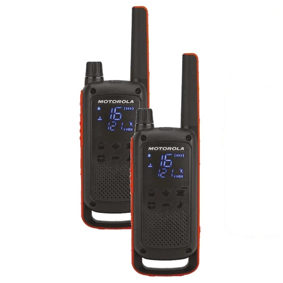 Picture of Motorola T82 Twin Pack & Chgr two-way radio 16 channels Black, Orange