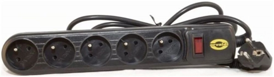 Изображение Listwa zasilajca Orvaldi ORV-5 przeciwprzepiciowa 5 gniazd 5 m czarna (AP5-5M)