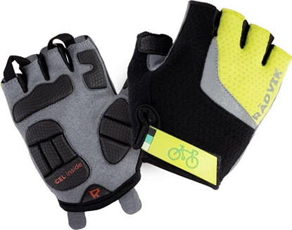Picture of Radvik Rkawiczki rowerowe dzecice Radvik Runde Jr limonkowo szare rozmiar 6L