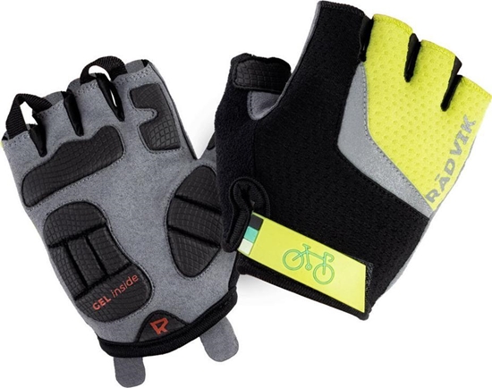Picture of Radvik Rkawiczki rowerowe dzecice Radvik Runde Jr limonkowo szare rozmiar 6L