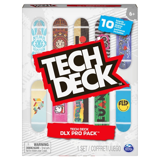 Изображение Tech Deck , DLX Pro 10-Pack of Collectible Fingerboards, For Skate Lovers, Kids Toy for Ages 6 and up
