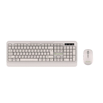 Attēls no Tellur Green Wireless Keyboard and Mouse Nano Recever Creame