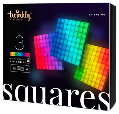 Attēls no Twinkly Squares Smart LED Panels Expansion pack (3 panels) | Twinkly | Squares Smart LED Panels Expansion pack (3 panels) | RGB – 16M+ colors