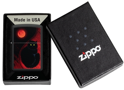 Picture of Zippo Lighter 48453 Black Cat Design