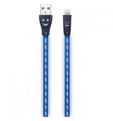Attēls no 2GO USB Lade-/Datenkabel lightn. m.bl. LED-Beleuchtung 100cm