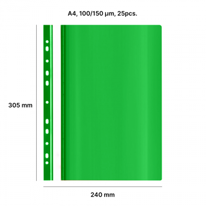 Изображение AD Class Perforated A4 Report File 100/150 green 25pcs./pack.