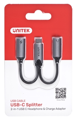 Изображение Adapter USB Unitek USB-C - USB-C x2 Srebrny  (M206A)