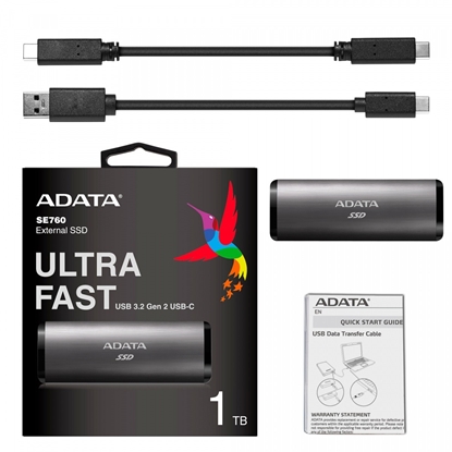 Picture of ADATA external SSD SE760 1TB titanium