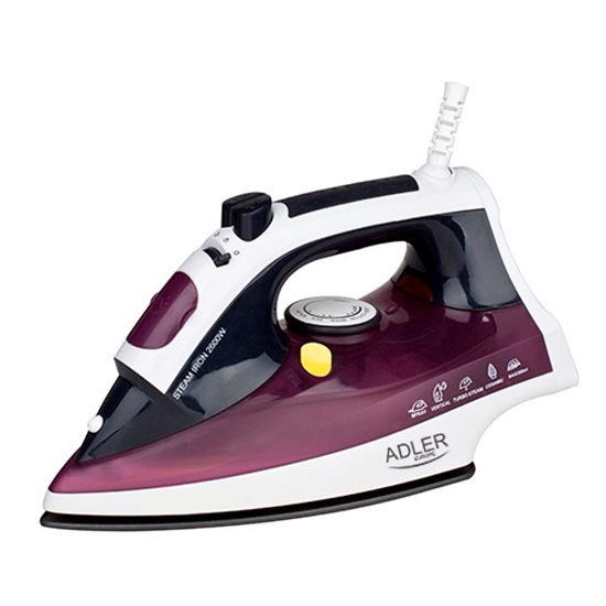 Picture of Adler AD 5022 Dry & Steam iron Ceramic soleplate Purple, 2200 W