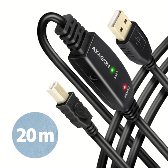 Изображение ADR-220B USB 2.0 A-M -> B-M aktywny kabel połączeniowy/wzmacniacz 20m
