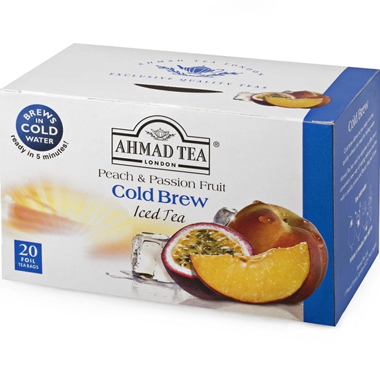 Изображение AHMAD Aukstā melnā tēja   Persiks un Marakuja, 20 maisiņi paciņā