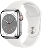 Изображение Apple Watch 8 GPS + Cellular 41mm Stainless Steel Sport Band, silver/white (MNJ53EL/A)
