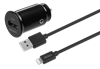 Picture of Auto įkroviklis DELTACO 2.4 A, 12 W  su USB-C - iPhone Lightning 1m kabeliu, juodas / USB-CAR130