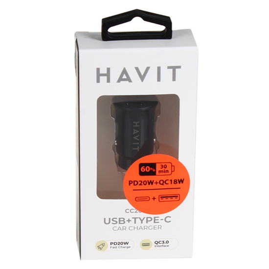 Picture of Auto lādētājs Havit DOT 2022 smart PD20W/QC18W