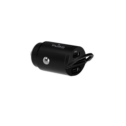 Picture of Auto mini įkroviklis PURO greitas įkrovimas 2 X USB-C, PD, 30W, juodas/ FCMCHUSBCC30WBLK