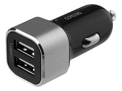 Picture of Automobilinis įkroviklis DELTACO USB-A, 17 W, juodas / sidabrinis / USB-CAR126
