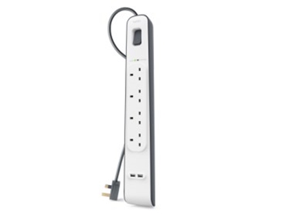 Attēls no Belkin BSV401VF2M surge protector White 4 AC outlet(s) 2 m