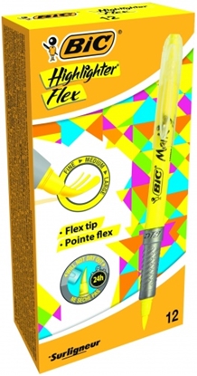 Picture of BIC Highlighter FLEX, 1-4 mm, yellow, Box 12 pcs. 448919