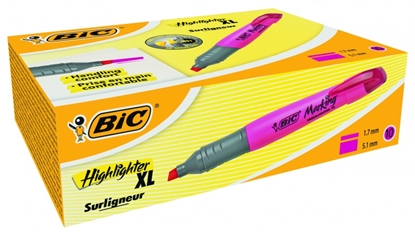 Attēls no BIC Highlighter XL 2-5 mm, pink, Box 10 pcs. 247130