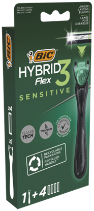 Picture of BIC System razors HYBRID 3 FLEX SENSITIVE (1+4 pcs)