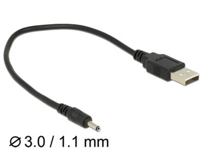 Attēls no Cable USB Type-A Plug Power  DC 3.0 x 1.1 mm male 27 cm