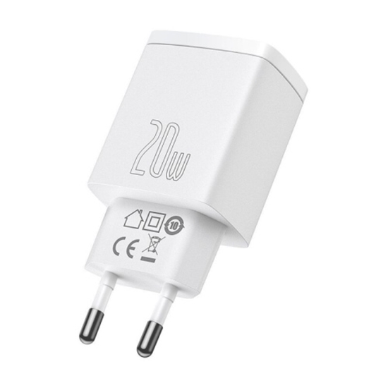 Picture of Lādētājs Baseus Compact Quick Charger USB + USB-C 20W White