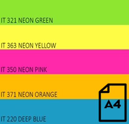 Picture of Color Neon paper Double A, 75g, A4, 100 sheets, Rainbow 4, 5 Neon Colors